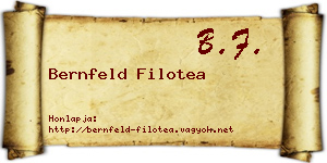 Bernfeld Filotea névjegykártya